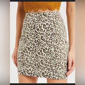 Leopard Print Mini Skirt